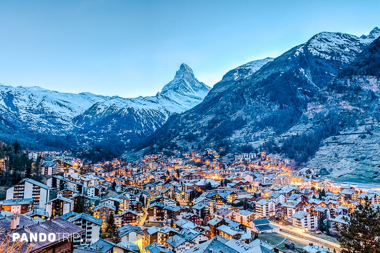 The view of Matterhorn and Zermatt