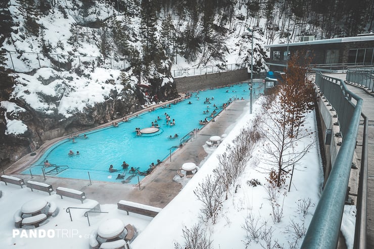 Radium Hot Springs in Winter