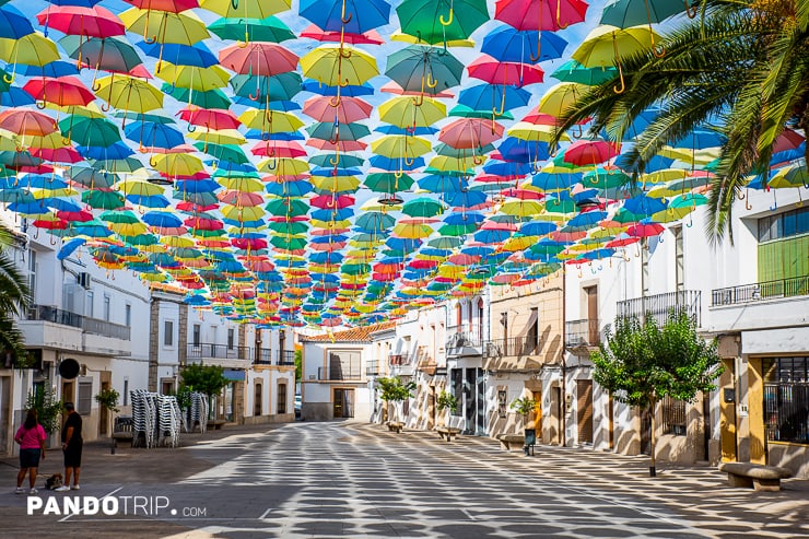 Umbrella Street in Agueda, Portugal