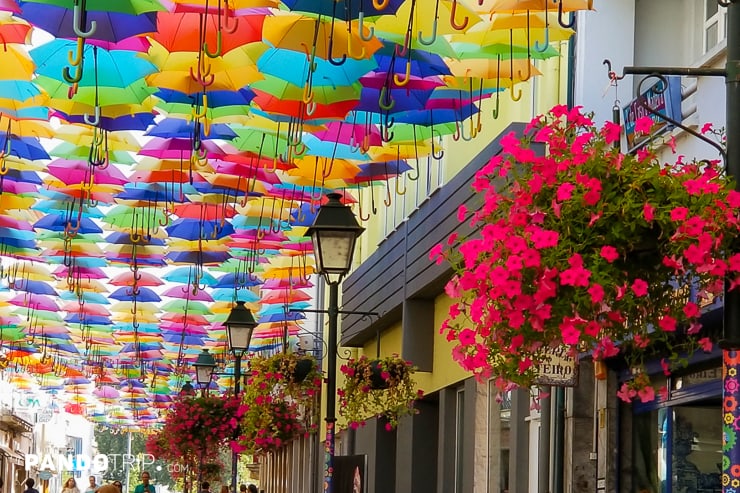 Umbrella Street in Agueda, Portugal