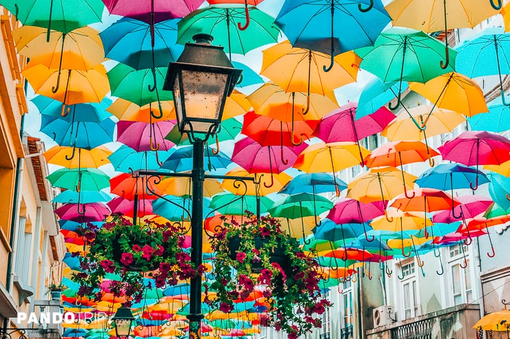 Umbrella Street in Agueda, Portugal