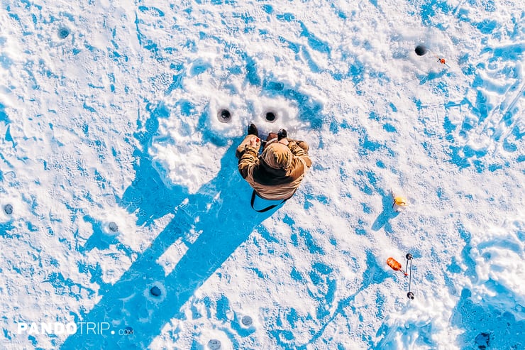 Winter fishing on ice