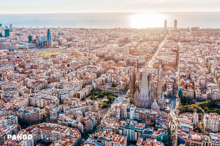 Aerial view of Barcelona