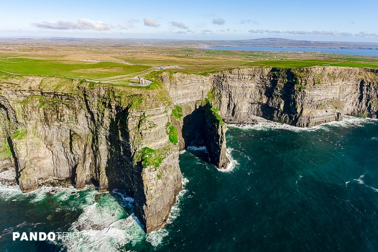 Aerial view of Cliffs Of Moher in Ireland