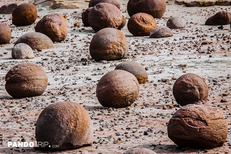 Close up view of The Bowling Field in Valley of the Moon, Argentina