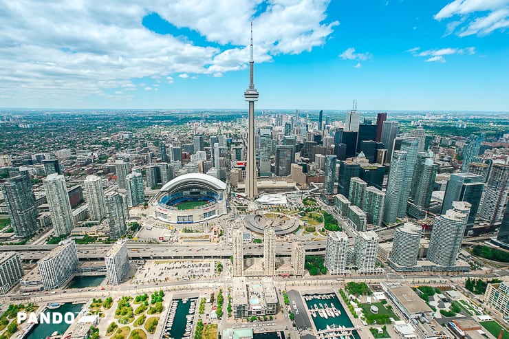Aerial view of Toronto and CN Tower