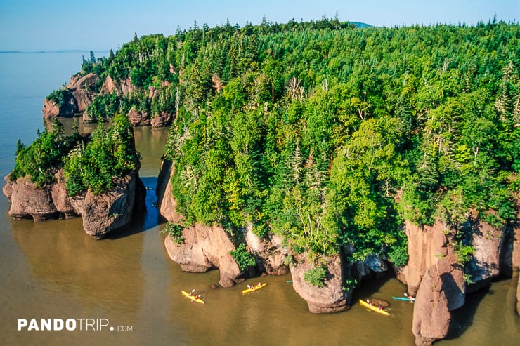 Aerial view of of Hopewell Rocks