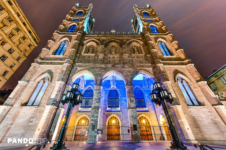Notre-Dame Basilica in Montreal at night