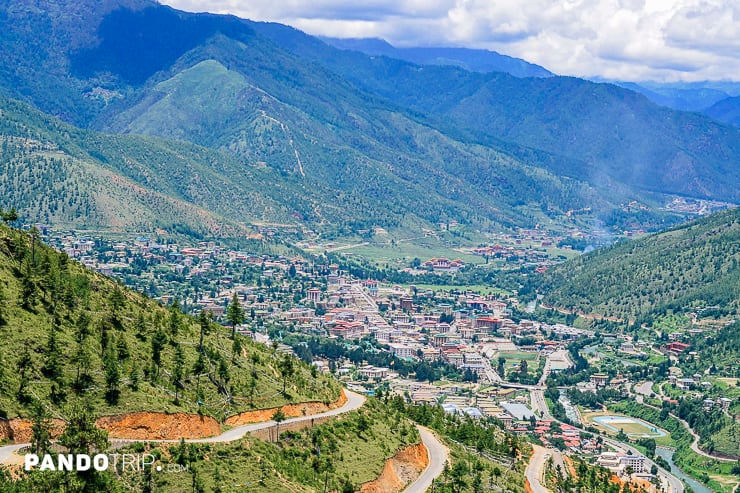 Aerial view of Thimphu