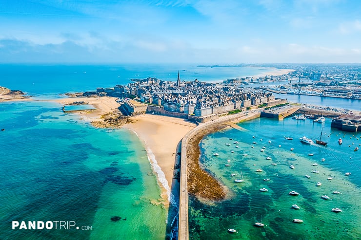 Aerial view of of Saint Malo