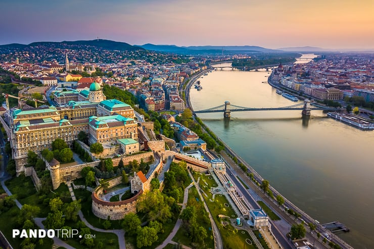 Buda Castle with Danube river in Budapest