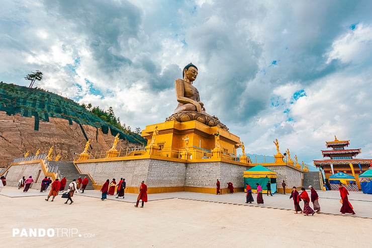 Buddha Dordenma statue on the hills around Thimphu