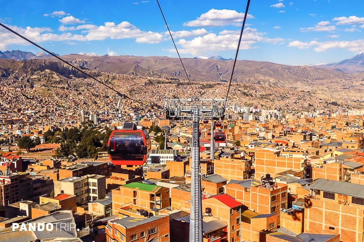 Cable cars over La Paz