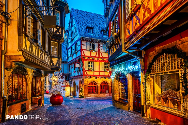 Christmas decorations in Colmar Old Town