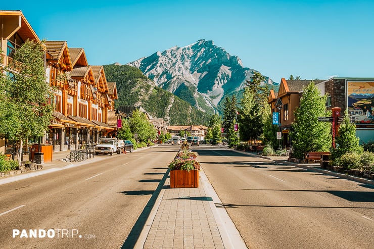 Iconic view of the Banff Avenue