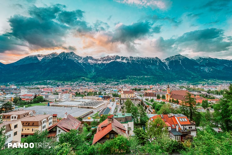 Innsbruck surrounded by mountains