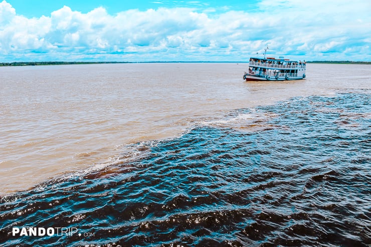 Meeting of the waters of Rio Negro and Amazon River
