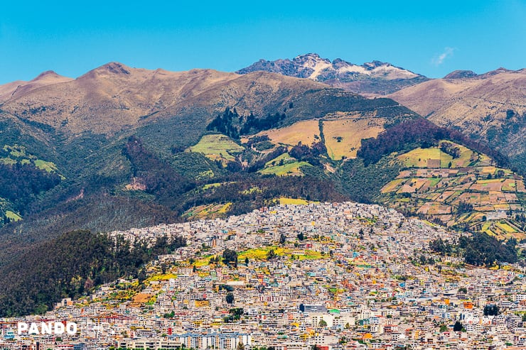 Quito City and Pichincha Volcano