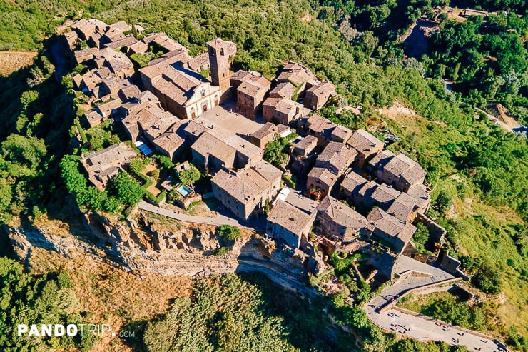 Top view of Civita di Bagnoregio