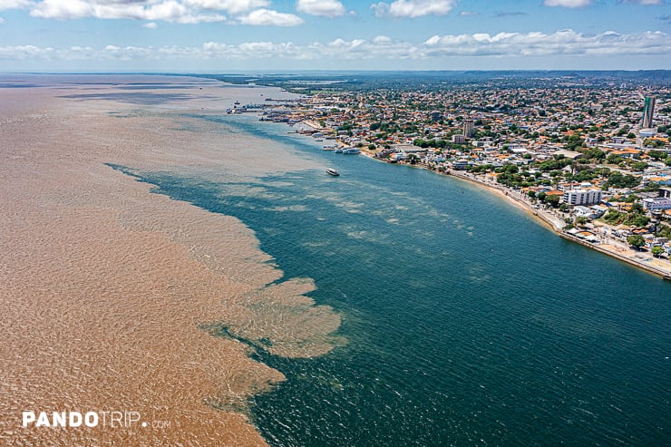 View the Meeting of the Waters in Santarem city, Brazil