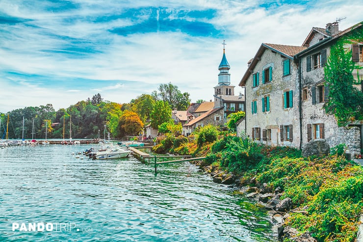 Yvoire medieval town overlooking the Geneva Lake