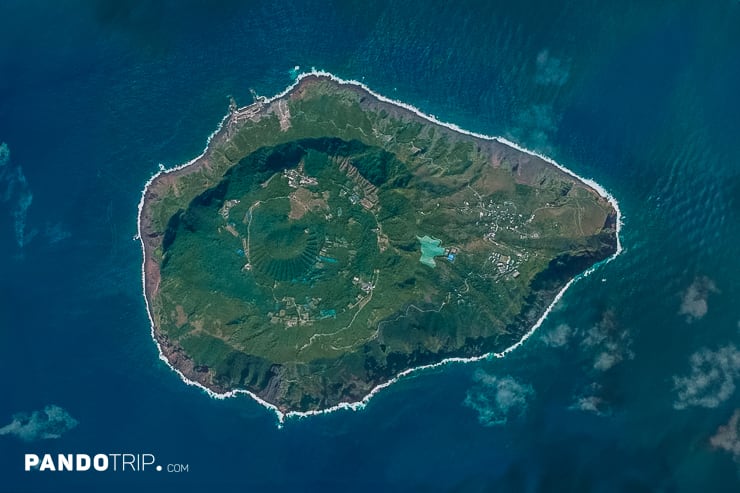 Aerial view of Aogashima Island