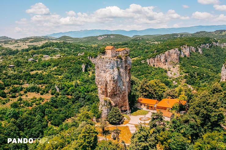 Aerial view of Katskhi Pillar