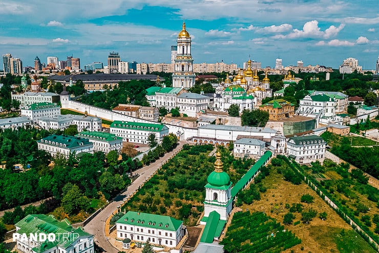 Aerial view of Kiev Pechersk Lavra