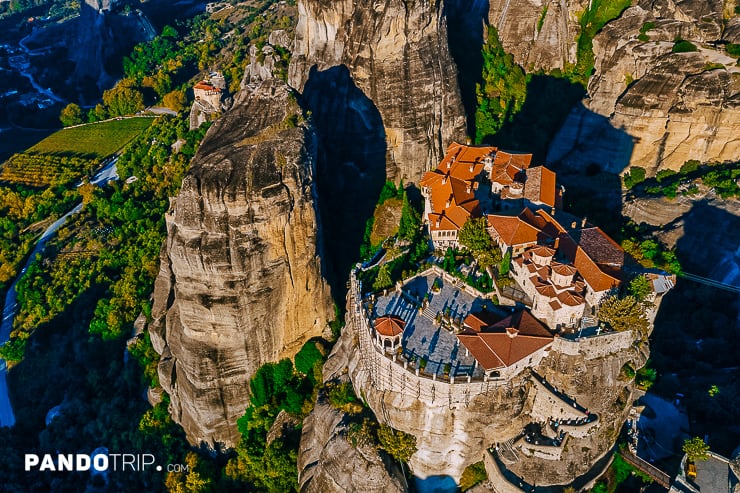 Aerial view of Meteora Monasteries