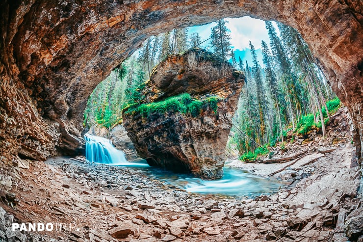 Cave at Johnston Canyon in Banff National Park