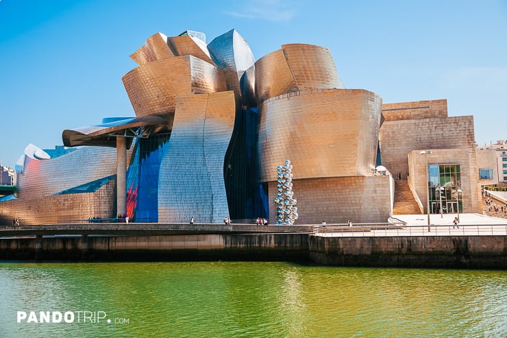 Close view of Bilbao Guggenheim Museum