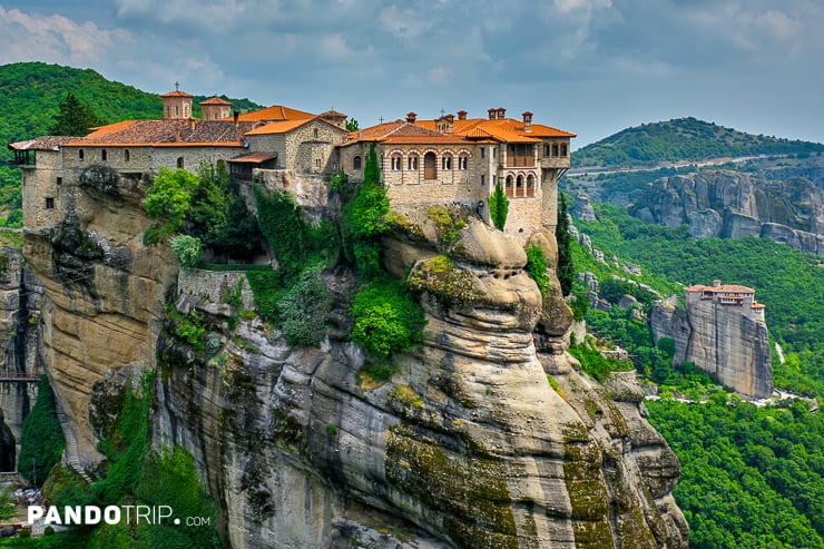 Close view of Monastery of Varlaam in Meteora