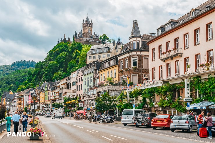 Cochem Castle on the left bank of the Moselle river