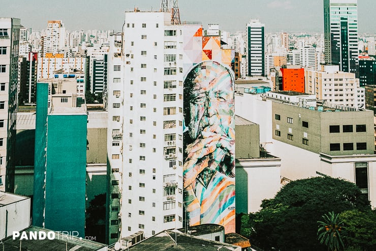 Eduardo Kobra Street Art at Av. Paulista, Sao Paulo