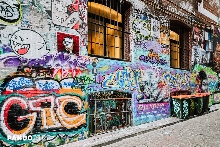 Famous Hosier Lane in Melbourne