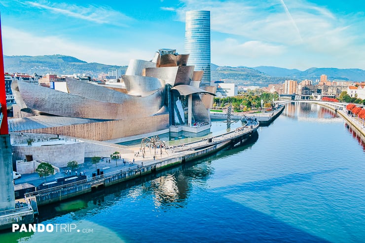 Guggenheim Museum Bilbao and the Nervion river