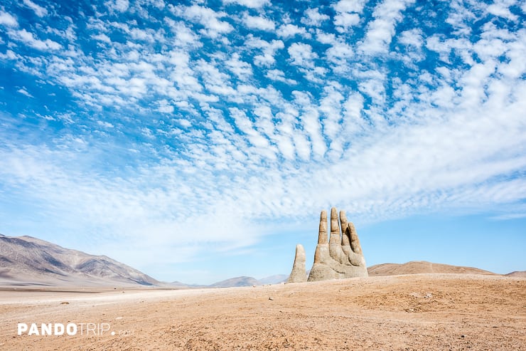 Hand Sculpture - the symbol of Atacama Desert in Chile