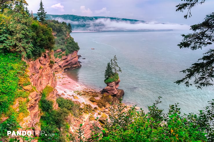 Hiking trail along the coast of the Bay of Fundy