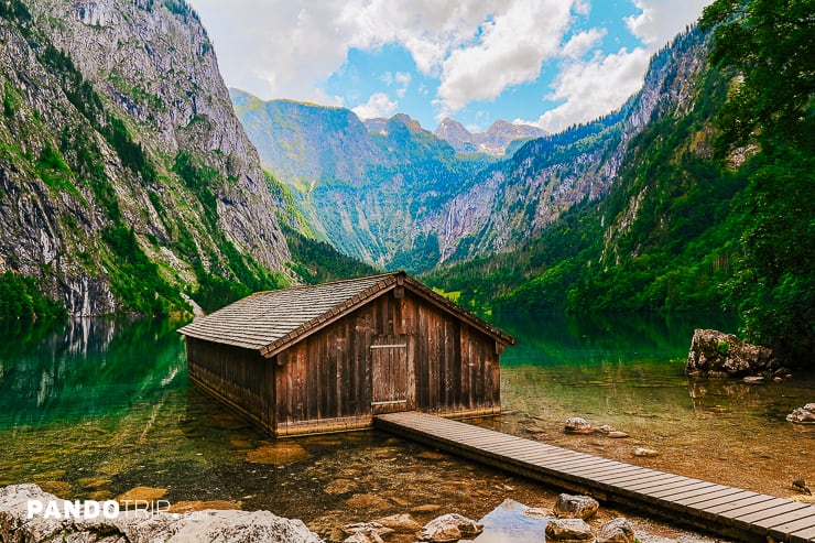 Isolated Boathouse on Lake Obersee