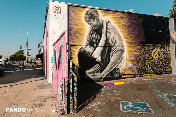 Kobe Bryant and his daughter memorial street art in Los Angeles