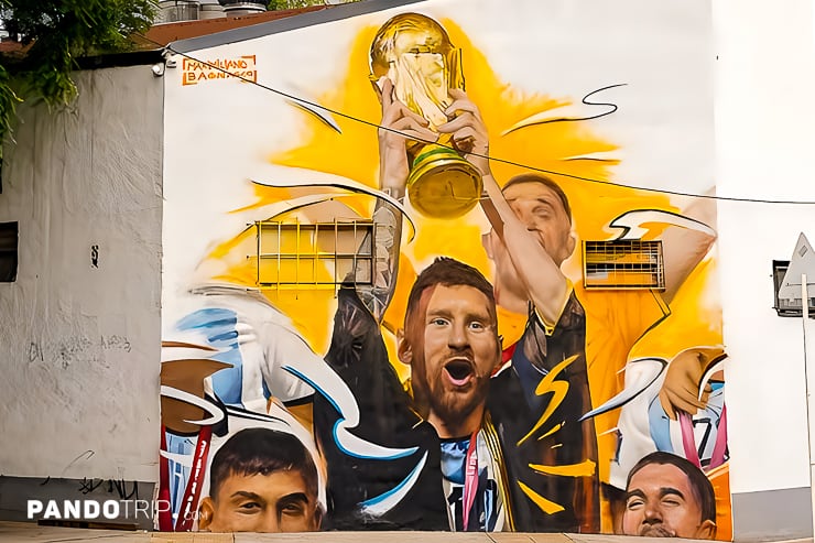 Messi Mural after World Cup by Maximiliano Bagnasco, Buenos Aires
