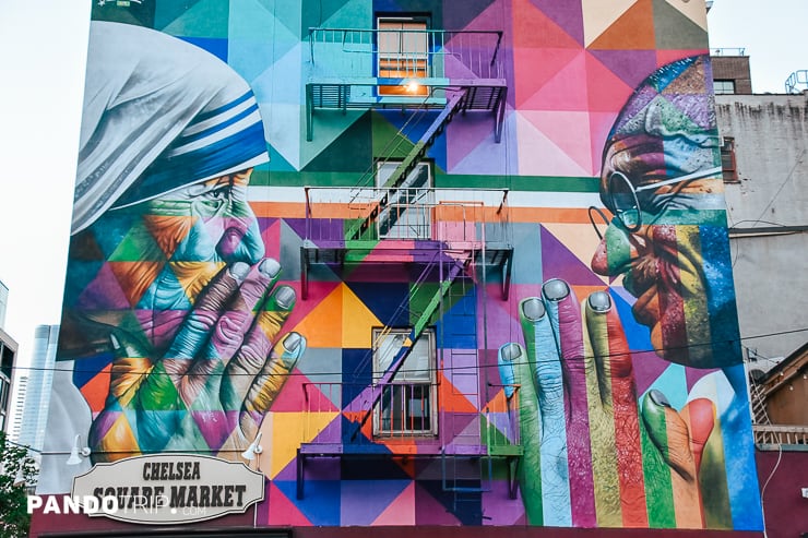 Mother Teresa and Gandhi Mural in New York City