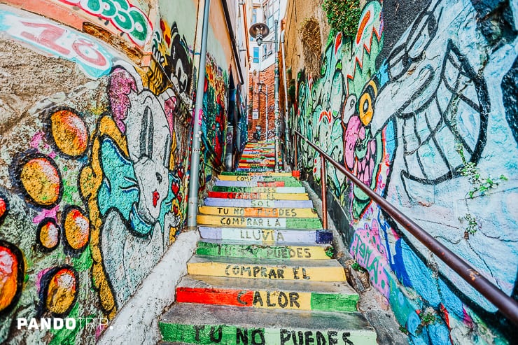 Painted stairs in Valparaiso