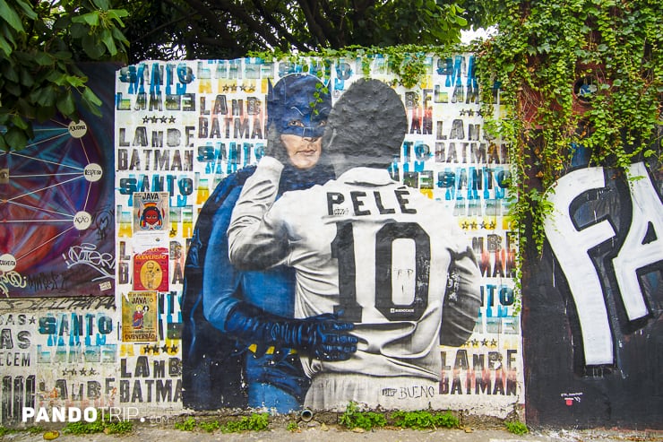 Pele and Batman, Beco do Batman Alley in Sao Paulo