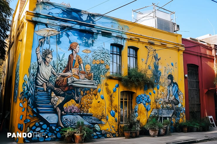 Street art in La Boca District in Buenos Aires