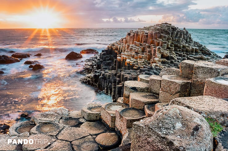 Sunset over Giants Causeway, Northern Ireland