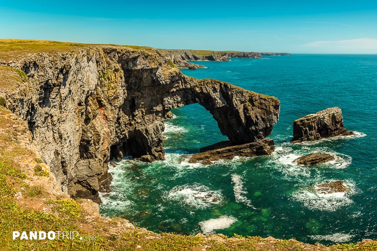 The Green Bridge of Wales on the Pembrokeshire coast, Wales