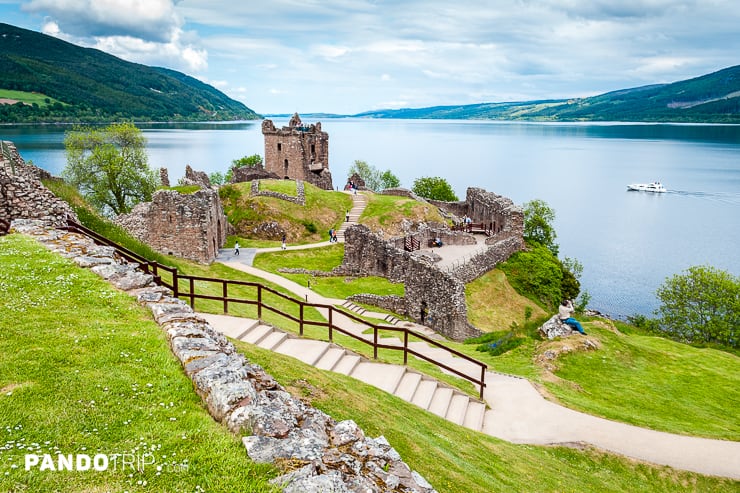 Urquhart Castle on Lake Loch Ness, Scottish Highlands