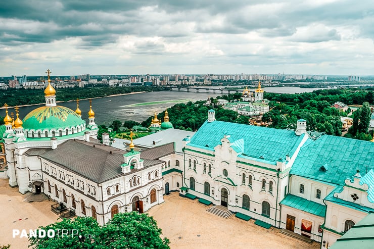 View of Kyiv Pechersk Lavra from bell tower