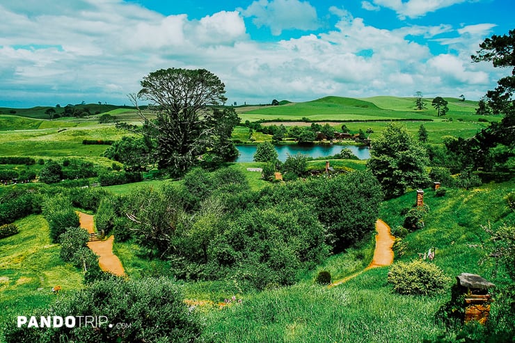 Aerial view of Hobbit Village